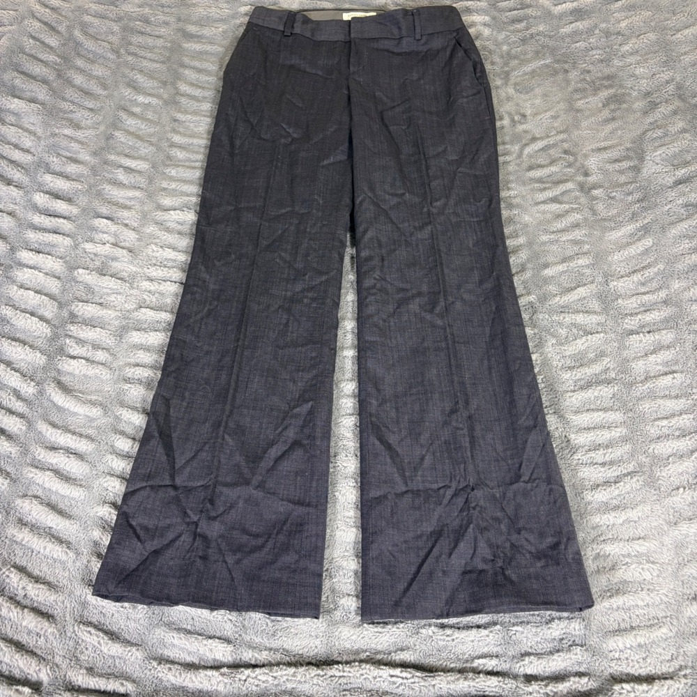 Banana Republic Martin Fit Gray Wool Stretch Wide Leg Trouser Pants Size 2